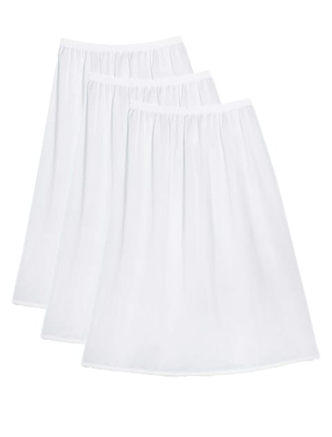 3- Pieces Short Soft inner Skirt with Elasticised Waistband Small Lace Women White L