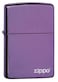 Zippo 24747ZL Classic High Polish Purple Zippo Logo Windproof Lighter