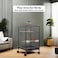 Bird cage open from top with a removable tray, Rolling wheels, and feeding bowls, Spacious perching place for Love birds, Parakeets, and other small birds,79 cm (Black)