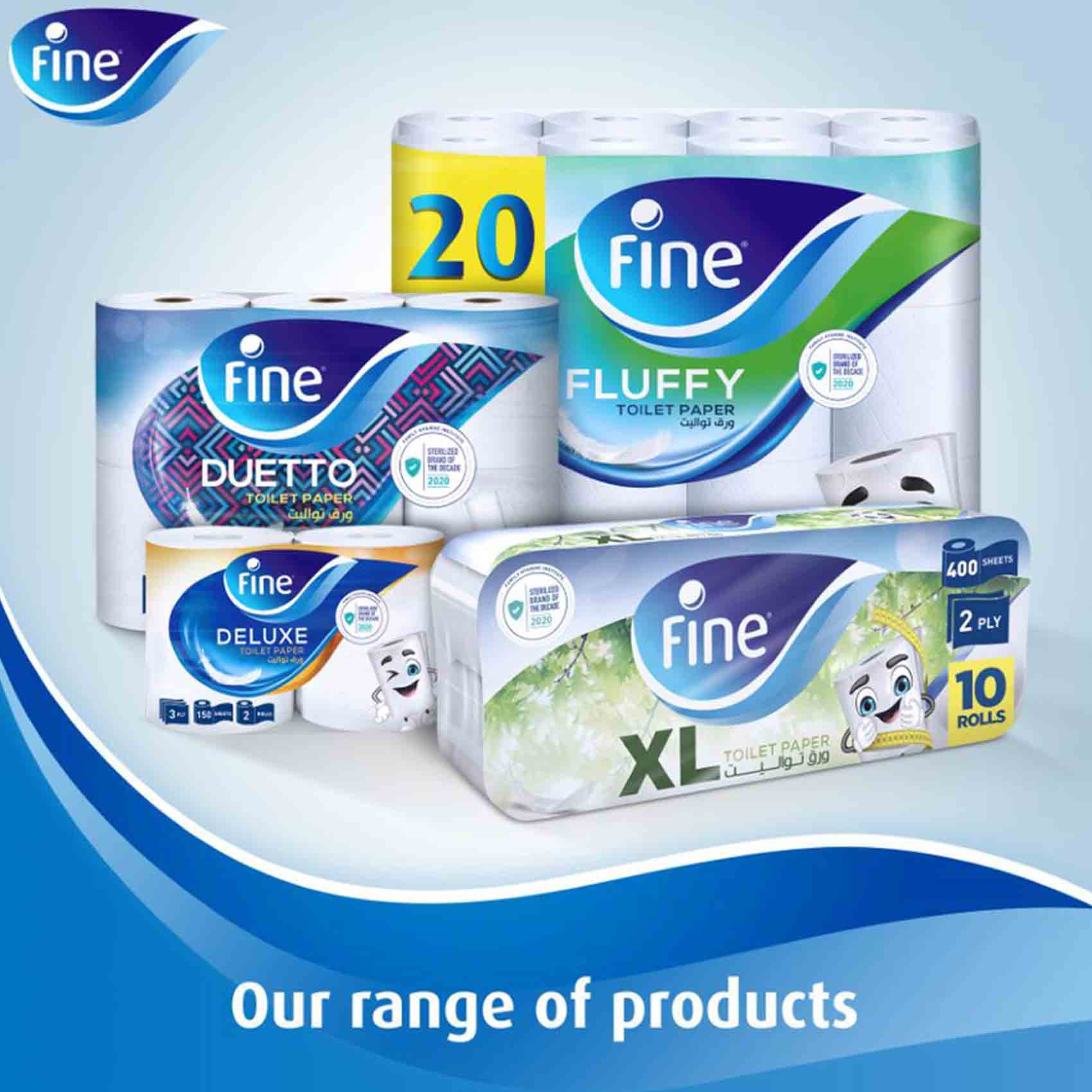Fine Toilet Comfort XL Tissues 350 Sheet 2 Py 16+2 Rolls Free product thumbnail 6