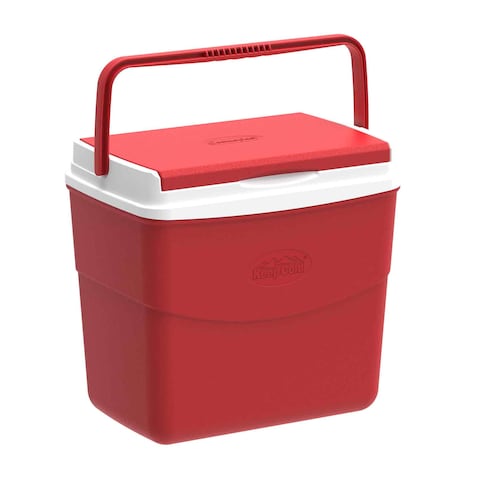 Buy Cosmoplast Keep Cold Picnic Hard Cooler Box 20L (41x28x37cm) Red/White in Saudi Arabia