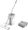 Lushh Microfiber Mop and Bucket System for Floor Cleaning - 360 Degree Swivel Head, Self-Cleaning, Squeeze Dry Flat Mop &amp; 2 Refill Pads, Safe on All Surfaces, Telescopic Wand, Compact Storage