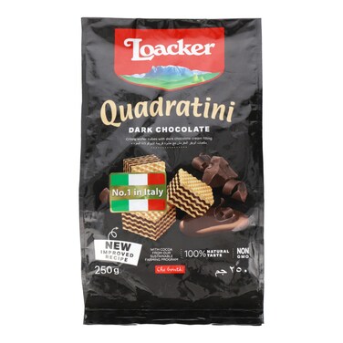 Loacker Quadratini Dark Chocolate Crispy Wafer 250 gr