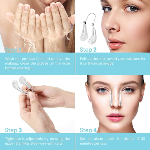 Nose Clip Nose Up Lifting Silicone Nose Bridge Straightener Corrector Slimming Device for Wide Crooked Nose High Up Tool