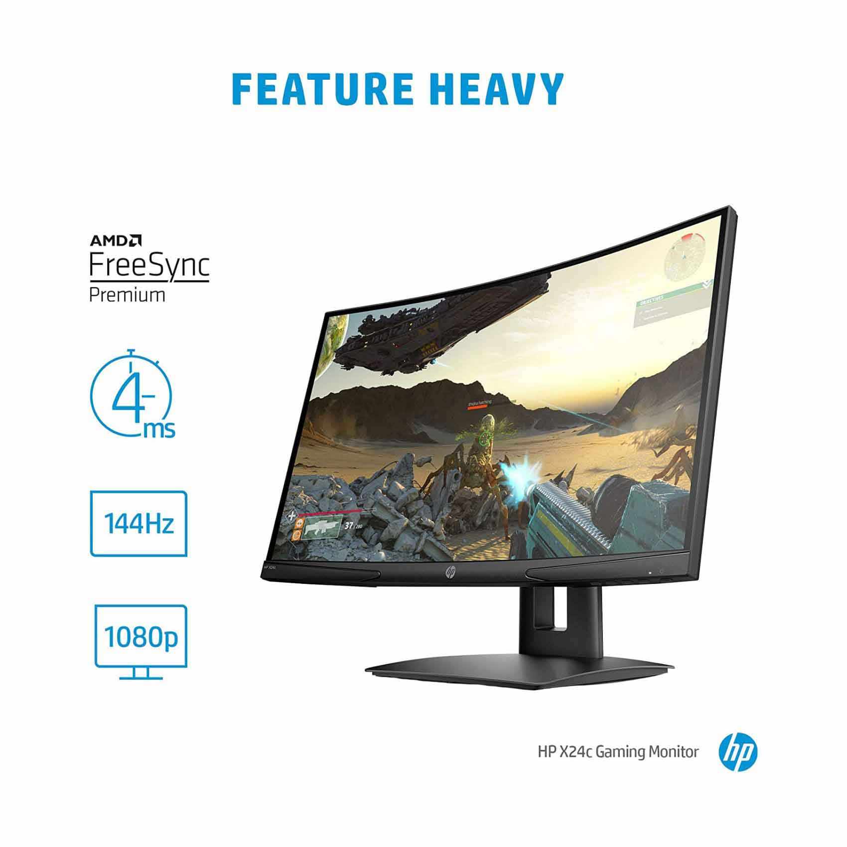 HP 23.6-Inch Curved Full HD LED Gaming Monitor X24c Black