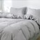 LUNA HOME Premium collection King size 6 pieces Bedding Set without filler, Plain Light Grey Color