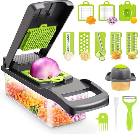 Generic Vegetable Cutter Cube Cutter Vegetable Chopper Vegetable Slicer Suitable For Grating Slices 14 In 1 Multifunctional Cutter Cucumber Slicer Fruit Cutter Potato Cutter