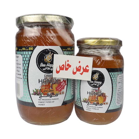 بيي هابي عسل نحل موالح - 950 جرام +عسل - 450 جرام
