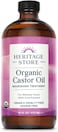 Heritage Palma Christi Organic Castor Oil, Hair And Eyebrow Growth, Skin Moisturizer, Cold Pressed, Hexane &amp; Fragrance Free, 16 Oz