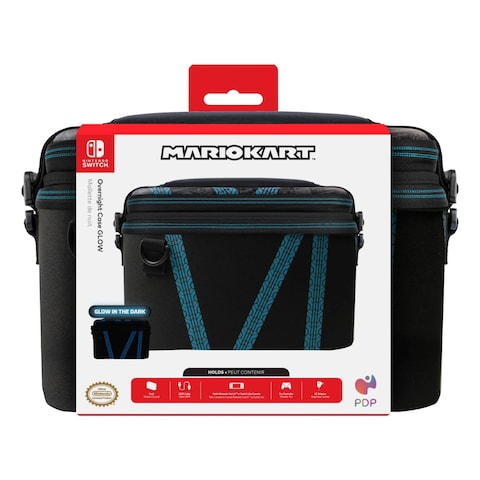PDP Pull And Go Mario Kart Drift Overnight Glow In The Dark Case For Nintendo Switch Black