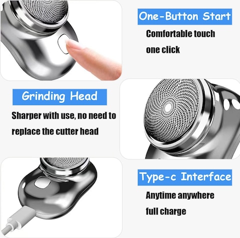 Generic Mini-Shave Portable Electric Shaver, 2023 New Upgrade Mini Electric Razor Shavers For Men, Rechargeable Shaver Easy One-Button Use Suitable For Home, Car, Travel, Christmas And New Year Gifts