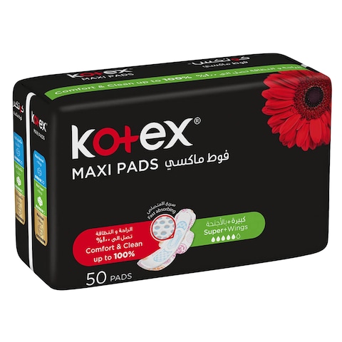 KOTEX MAXI PADS 3x SOFTER SUPER+WINGS 50PADS