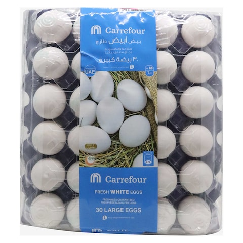 Carrefour Fresh Large White Eggs 30 PCS