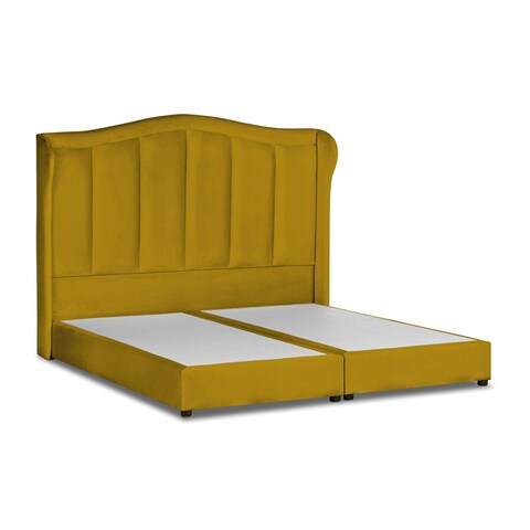 إن هاوس شومت هيكل سرير منجد بالمخمل - نفر ونص - 200×150 سم - ذهبي