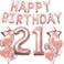 Party Time Best-Quality Rose Gold Birthday Party Decoration Happy Birthday Banner Rose Gold and Confetti Balloon Birthday Party Decorations For 18th 21st 30th 40th 50th Birthday - 21st Birthday Decora