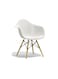Sulsha Furniture 6 Piece Natural Wood Legs Mid Century Modern BM Molded Shell Lounge Plastic Arm Chair For Living, Bedroom, Kitchen, Dining, Waiting Room, White