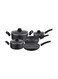 Delcasa 9-Piece Aluminium Cookware Set Black/Clear/Silver 26x11centimeter