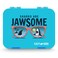 Eazy Kids 6 &amp; 4 Convertible Bento Lunch Box  w/ Sandwich Cutter Set-Jawsome Blue