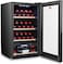 Hoover Beverage Cooler, 34 Bottles, External LED Touch Control, Wooden Racks, Double Glazed UV Protection Door, Single Temperature Zone, Freestanding Wine Fridge With Interior LED Light, HWC-H34-B