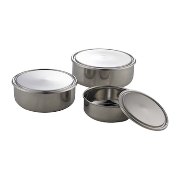 مجموعة علب حفظ طعام استانلس استيل فيرست وان - 14 - 16 - 18