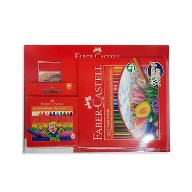 Fabercastell A4 Drawing Book  24 Color Pencil  Wax Crayons