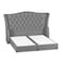 In House Taj Mahal Linen Bed Frame - King - 200x200cm - Light Gray