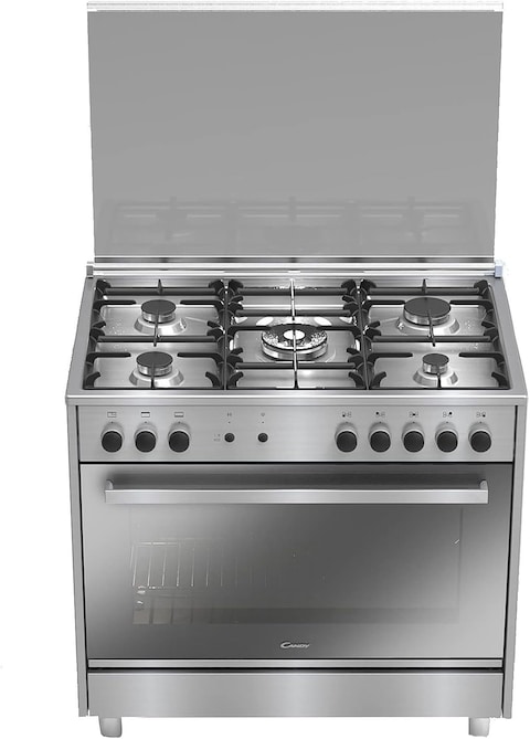 Candy 90 X 60 Cm 5 Gas Burners Free-Standing Gas Cooker Made In Italy, Stainless Steel, CGG95HXLPG