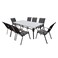 9 Pieces Garden Dining Set Steel &amp; Textile, x8 Chairs