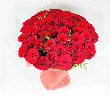 60 Red Roses Buy Valentine 60 Red Roses Bouquet Online | Carrefour UAE