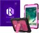 Remson Apple iPad 10.2 (2019) Rugged Shockproof Drop Protection With Kickstand/Shoulder Strap Cover (Clear Rose)