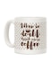 muGGyz Printed Ceramic Coffee Mug White