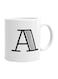 Goldedge Alphabet A Printed Ceramic Coffee Mug White/Black 11Ounce