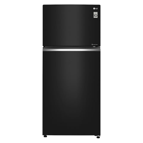 LG Double Door Top Freezer GN-C782SGGL Black Glass 506L