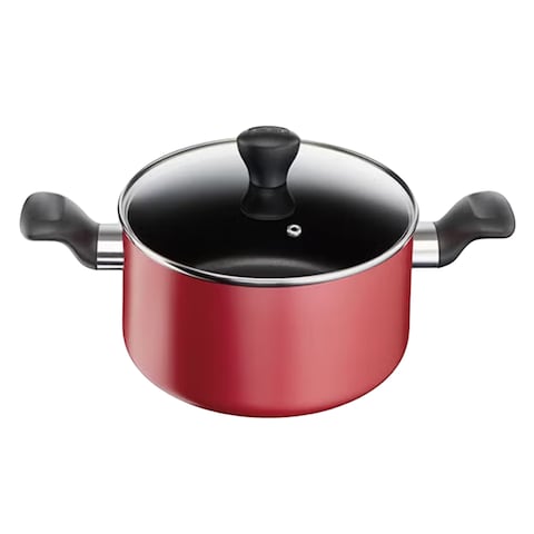Tefal Super Cook Cookware Set 9 Pieces Red/Black