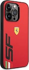 CG Mobile Ferrari PU Leather Case With Printed Big SF Logo Compatible With iPhone 14 Pro (Red)