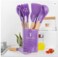 Cooking Doll 12 Pcs Wooden Silicone Cooking Set Colour Purple