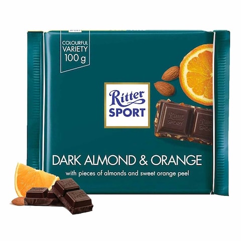 Ritter Sport Chocolate Dark Almond And Orange 100GR