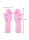 Generic 2-Piece Washing Scrubber Gloves Pink