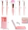 Makeup Brush Set with Mirrored Case Portable Kit with 5 Brushes