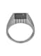 Guy Laroche Stainless Steel Ring with Black Ion Plating Sz 62 For Men, Silver and Black,4TX004AV-62