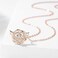 Crafted from 925 Sterling Silver Rose Gold-Plated Nested Heart Necklace with Pave Cubic Zirconia Accents, 22mm
