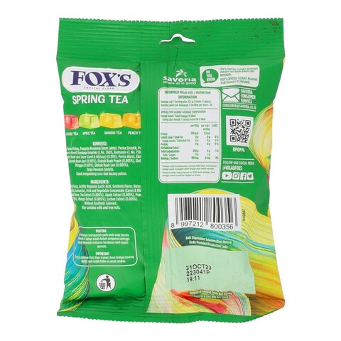Fox&#39;s Spring Tea Lychee Tea, Apple Tea, Mango Tea, Peach Tea 90 gr