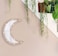 Wooden Crescent Moon Ramadan Decorative Mirror with LED Lights 30x22cm