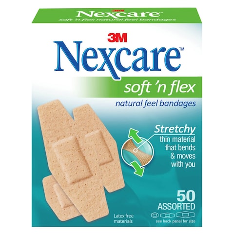 Buy Nexcare Softn Flex Bandages Plasters  Assorted 50 PCS in UAE