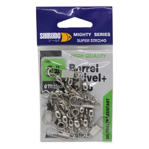 Shirudo Mighty Series Barrel Swivel with Interlock Snap Silver Size 3 12 PCS