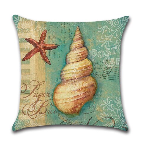 Rishahome Sealife Printed Cushion Cover, 45x45 cm