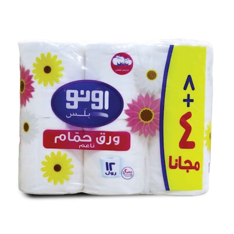 Buy Uno toilet tissue roll 220sheet 8+4 in Saudi Arabia