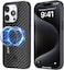 MONOCARBON Real Carbon Fiber case for iPhone 15 Pro MAX cover [MagSafe Compatible] Military Grade - Matte Black