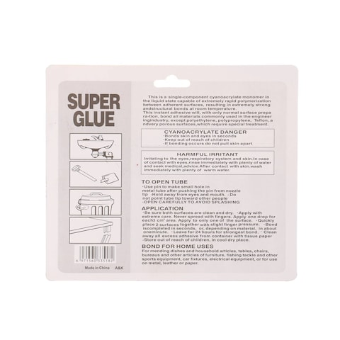 Negott Super Glue Clear 3g Set of 8