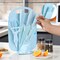 7 Sets of Wheat Straw Knives, Household Stainless Steel Fruit Kitchen Knives, Kitchen Knives(Blue)